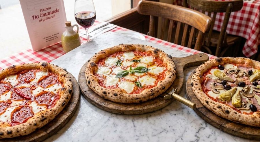 Tres pizzas napolitanas de la carta